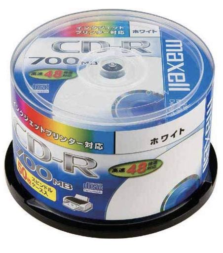 maxellデータ用CD-R700MB48倍速対応インクジェットプリンタ対応ホワイト50枚スピンドルケース入CDR700S..