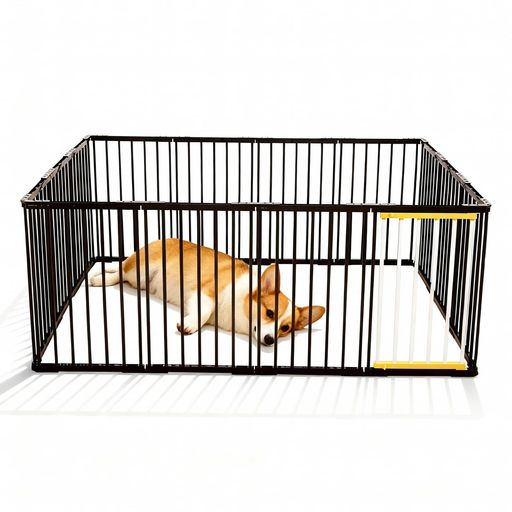宠物 - PJTL ペットサークル 犬 サークルケージ 犬ゲージ 犬ケージ DIY 12枚 14枚 16枚 接続式 簡単組み立て 工具不要 折りたたみ レイアウト自由 多頭用 (ブラック-14枚)