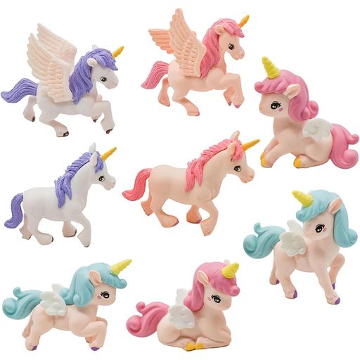 Pinenjoy動物フィギュアユニコーンミニペガサス馬置物かわいい空飛ぶ馬マイクロ樹脂庭の装飾面白い装飾..