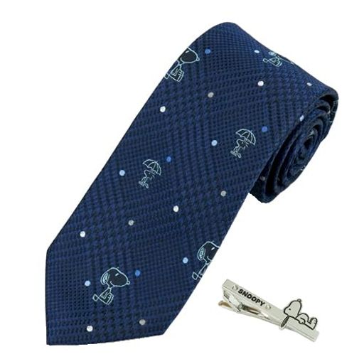 [ピーナッツ]ネクタイ&タイピンセットPN914458紺&TB-003SNOOPYスヌーピーネクタイタイピンプレゼント