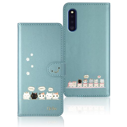 樂天商城 - QriboGalaxyA41ケース手帳型GalaxyA41SC-41AカバーSCV48ケースシンプルなのに可愛いデザインエンボス加工猫柄うれしい気持ち6.1インチ対応日本版GalaxySC-41Aケース