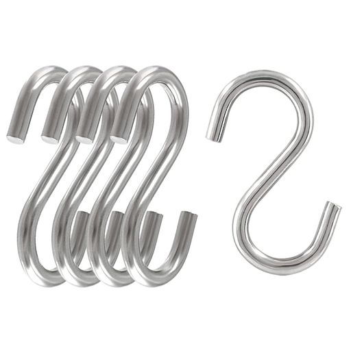 XuJJJJunB s字フック 5個セット シェード 天井 Sじ ステンレス 落ちない 吊り下げフック 浴室 銀色(7cmx5pcs)
