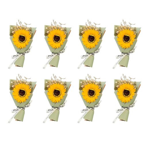 ひまわり造花8本セット一輪ヒマワリ花束ソープフラワー石鹸花枯れない花束個別包装プチギフトロマンチックサプライズ花飾りバレンタインデー母の日敬老の日誕生日退職ギフトウエデ…