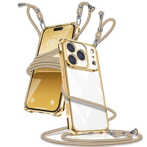 樂天商城 - Muciyazi用のiPhone17ProMaxケースクリアショルダーカバー肩掛け斜めかけ縄掛けケース透明薄型軽量TPU携帯ケース紐付き斜めがけ織りストラップ付き長さ調整可能取り外し可能落下防止紛失防止