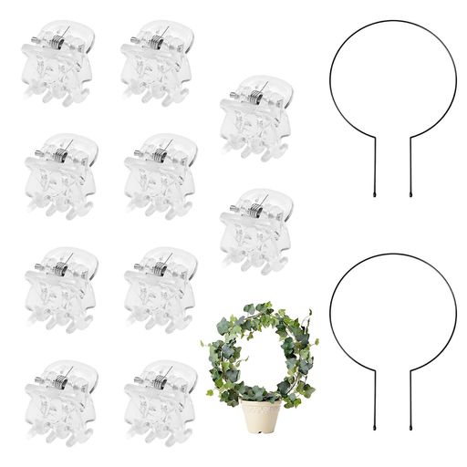 【鉄製高耐久 支柱 園芸 植物をしっかりサポート】支柱 園芸2本セットは頑丈な鉄製素材製で、園芸 支柱として野菜・花卉・観葉植物の茎を安定的に支え!支柱の高強度構造が植物の倒伏・転倒を確実に防ぎ、健全な成長を促進し、長期間の園芸栽培にも耐える耐久性を備えた支柱です。 【クリップ10個付き 園芸 支柱 多様な植物に対応】園芸 支柱に付属のクリップ10個は細い茎から太い枝まで自由固定可能!支柱 園芸の角度・高さを簡単調整し、単体で難しい複雑な植物のサポートも実現し、園芸作業の効率を大幅アップさせる実用的支柱です。 【34x24cm汎用サイズ 支柱 多目的活用】支柱の34x24cm円形サイズはベランダプランターから庭の地植えまで幅広く対応!支柱 園芸としてトマト・キュウリ・バラ・観葉植物の育成に最適で、園芸 支柱は生長方向に合わせたサポートが可能な汎用支柱です。 【簡単組み立て 支柱 園芸 設置が手軽】支柱 園芸は工具不要で直感的に組み立てられ、園芸 支柱の固定も確実!支柱を地面・プランターに置くだけで安定し、園芸初心者でも簡単扱え、忙しい日常でも植物管理が楽になる使いやすい支柱です。