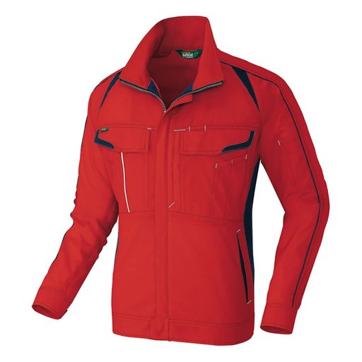 其它 - AITOZ(アイトス)エコワーカーストレッチ長袖ブルゾン(男女兼用)オールシーズン用レッドxブラックAZ19300093L