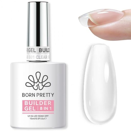 BORN PRETTY ビルダージェル 8 in 1クリアジェル 15ml ポリジェル 長さだし ジェルネイル UV/LED対応 初心者用 (透明…