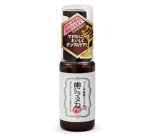 抗菌 マヌカハニーを50%使用した歯磨きジェル"歯にマヌカ"に、PK(Puppy&amp;Kitty)が追加されました。 特殊殺菌製法を施しており、成犬成猫はもちろん、腸内環境が未熟な子犬や子猫、シニアにも安心してご使用いただけます。 濃厚で上質なおいしさですので、口腔ケアの苦手なペットでも楽しいコミュニケーションが可能です。 口臭、歯周病、口内炎等の口腔ケア食品として使われております。 舐めさせるだけでも大丈夫です。※香料・着色料・防腐剤は使用しておりません。