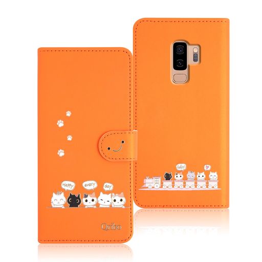 Rakuten - QriboGalaxyS9Plusケース手帳型ギャラクシーS9Plusケース手帳型SC-03KSCV39カバーシンプルなのに可愛いデザインエンボス加工猫柄うれしい気持ち6.2インチ対応ギャラクシーS9Plus