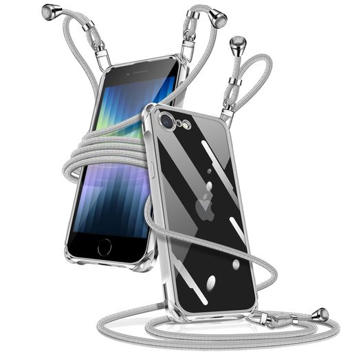 乐天商城 - Muciyazi 用の iPhone SE 第3世代 第2世代 スマホケース アイフォン7/8/se2/se3 カバー 肩掛け 斜めかけ 縄掛けケース 透明 薄型 軽量 TPU 携帯ケース 紐付き 長さ調整可能 取り外し可能 落下防止 紛…