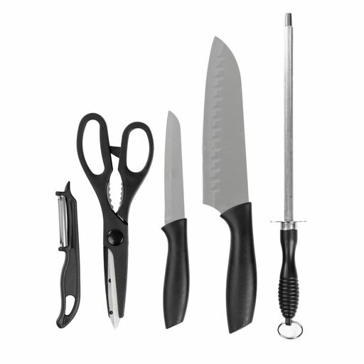 パール金属三徳包丁ペティーナイフキッチンバサミ研ぎ棒ピーラー5点セットChefMasterF-2401
