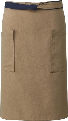 [アルベ]アルべ腰下エプロン和風前掛シックポケット付ひざ丈ヒモ2色制電ブッチャー飲食居酒屋割烹蕎麦..