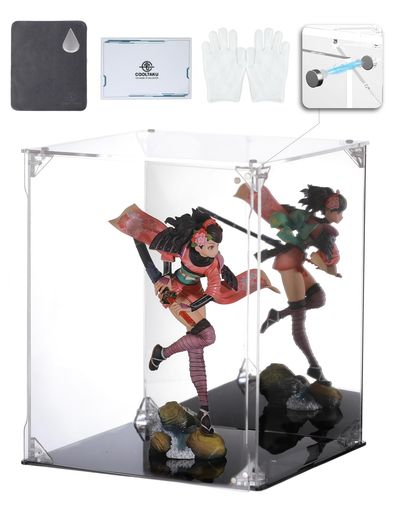 COOLTAKU フィギュアケース アクリル UVカット 背面ミラー マグネット式 磁石付き 前扉 積み重ね強化 コレクションケース より堅固 組み立て式 アクリルケース ディスプレイケース 防汚れ …