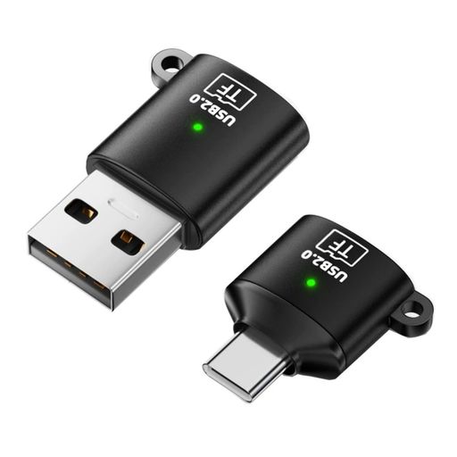 1) パッケージにはMicro-SDカードリーダーが2つ含まれます。1つはType-Cインターフェース、もう1つはType-Aインターフェースを備えています。 2) TF Micro-SDカードリーダーチップセットを使用し、TF Micro-SD UHS-Iデータ転送速度をサポートし、TF Micro-SD UHS-I基本仕様に準拠しています。 3) デバイスを変更することなく、写真、ビデオ、ファイルを高速転送できます。 最大ストレージ容量2TBのTF T-flashマイクロSDカードに対応。 UHS-IモードとUHS-I速度で動作します。 4) カードリーダーは480Mbpsのデータ転送速度をサポートし、外付けUSB Type-AまたはType-Cインターフェイスのタブレット/電話をサポートします。 5)超コンパクト設計のため、他の周辺機器と並べてコンピューターのUSB Type-C/Type-Aポートに簡単に挿入でき、さまざまなUSBデバイスに最適化されています。 すべてのデータをデバイスで直接管理。すべての一般的なデータ形式のドキュメントリーダーをサポートします。