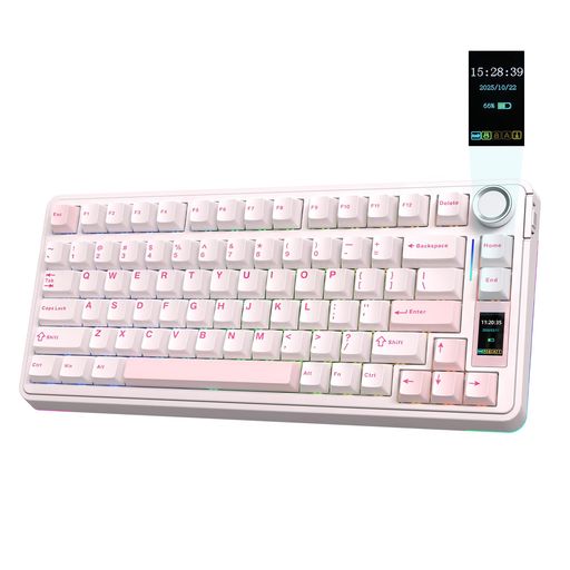 EPOMAKER X Aula EA75 MAX ワイヤレスゲーミングキーボード スクリーン ノブ付き ...