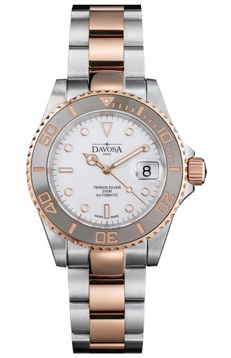 [ダボサ]腕時計機械式自動巻デイト200M防水TernosCeramicスイス製161.555.63メンズシルバー