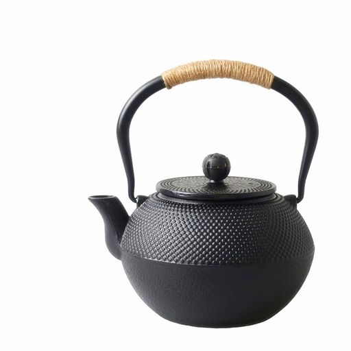 囲炉裏煮茶用鉄瓶セット直火・IH対応茶道道具茶こし付き鉄分補給家用室内全套茶具セット電陶炉・煮茶器・焼水茶炉・烤茶装備1200ミリリットル粒子-鉄蓋