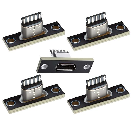 NFHK 5個/セット DIY OEM マイクロUSB 5ピン メス タイプB ソケット コネクタ パネ...