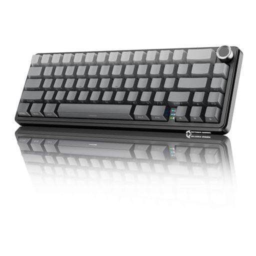 MAMBASNAKExATTACKSHARK X66 ゲーミングキーボード 65%レイアウト ガスケット ホットスワップ対応 三つの接続モード 2.4Ghz無線/Bluetooth/USB-C有線 メカニカル 金属ボリュームノブ付き 南向きLED