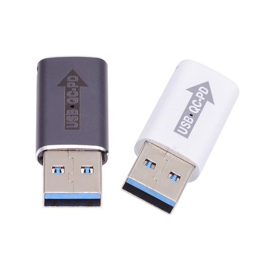 CY アダプター 2個/ロット USB 2.0 A オス QC to PD USB-C Type C メス 5Gbps データ電源アダプター ノートパソコン タブレット 携帯電話用, UC-167-BK-HX