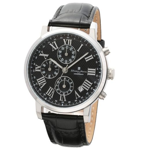 [サルバトーレマーラ]ステンレススチールクロノグラフSM22103-SSBKメンズ