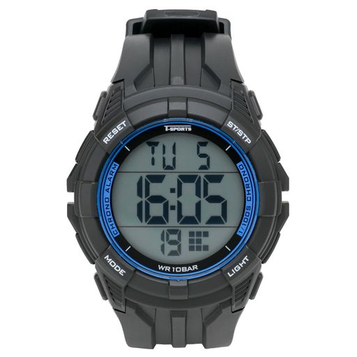 [クレファー]スポーツウォッチデジタル防水バックライト日付曜日表示ウレタンベルトTS-D317-BKメンズブラック