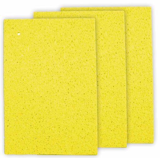 日本インソール工業セルローススポンジクロス日本製吸水速乾水切りマット大判タイプ45x30cmイエロー3枚セット
