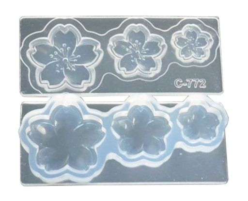 亀島商店ソフトモールドフラワー立体型さくら花芯掘り付きホビー用ツールC-772