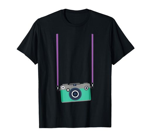 フェイク観光家カメラグラフィックホリデー休暇写真Tシャツ