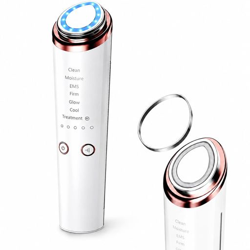 美顔器 RF美顔器 【2026新モデル】RF温冷美顔器 EMS 微電流 超音波振動 イオン導入 イオン導出 LED光ケア 1台多役 6モード 5段階レベル 毛穴ケア クレンジング 肌引き締め 目元ケア USB充電式 … happynight-10484311 Happy night Rainbow パッケージ画像