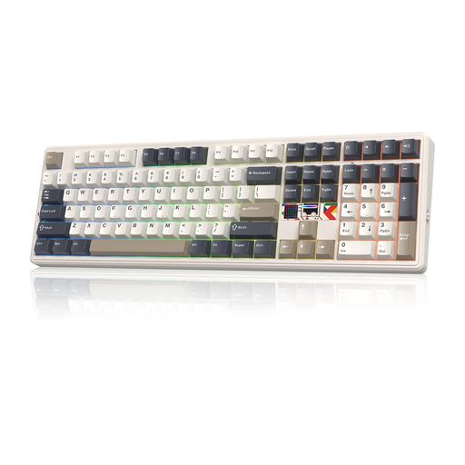 EPOMAKER x AULA F108 PRO V2 ワイヤレスメカニカルキーボード フルサイズ ピクセルディスプレイ搭載 潤滑済みスイッチ ホットスワップ対応 PBTキーキャップ 無線/BT/USB有線 10000mAhバッテリー RGB