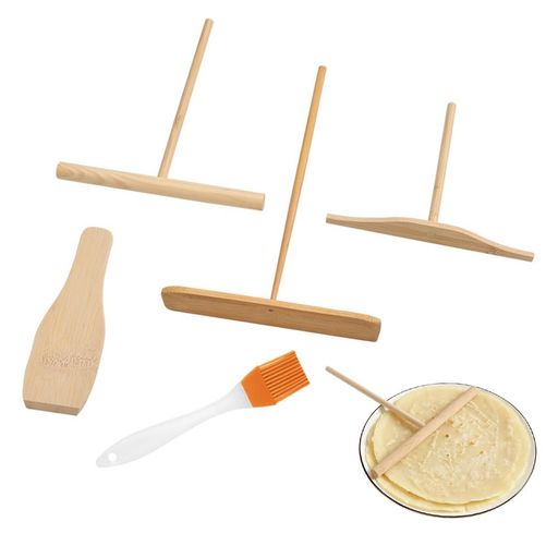 樂天商城 - 5点セット クレープ 用トンボ 角 木製 クレープ トンボ 手作りクレープ用パンケーキ クレープ用トンボ T字型 台所調理器具ツール 長持ちます ホームパーティ お菓子作り クレープ作り