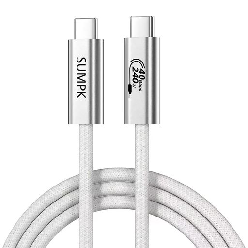 Rakuten - 240WUSBCケーブル2m、40Gbps高速データ伝送付きSUMPKUSB4ケーブル、Thunderbolt4/3ディスプレイ/ハブ/拡張シャーシと互換性のある単8K/デュアル4kディスプレイ、iPhone15ProMax