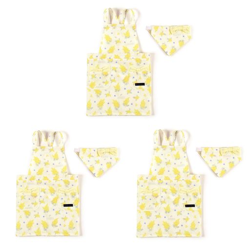 COLORFULCANDYSTYLEバッククロス子どもエプロン(100~120cm)撥水ノーアイロンミモザフルール3枚セット女..