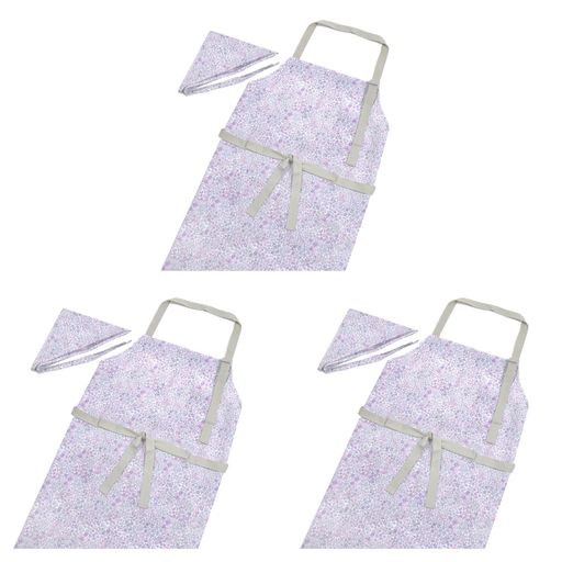 COLORFULCANDYSTYLEエプロン(150~フリーサイズ)三角巾付き撥水ノーアイロンフローラルミスト3枚セット..