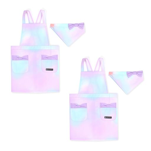 COLORFULCANDYSTYLEバッククロス子どもエプロン(100~120cm)撥水ノーアイロンオーロラカラー2枚セット女..