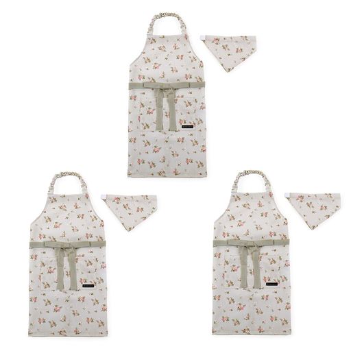 COLORFULCANDYSTYLE子どもエプロン(130~160cm)撥水ノーアイロンプティ・ブーケ3枚セット女の子かわいい..