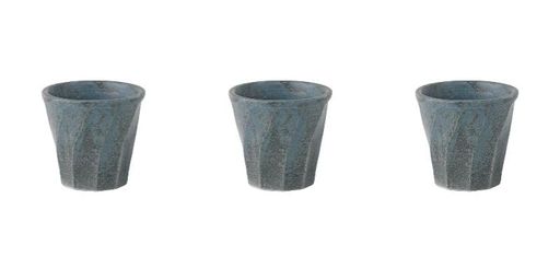 昭和製陶わび紺ねずねじりロック3枚セット販売φ9.2x8.6cm美濃焼日本製食洗器対応