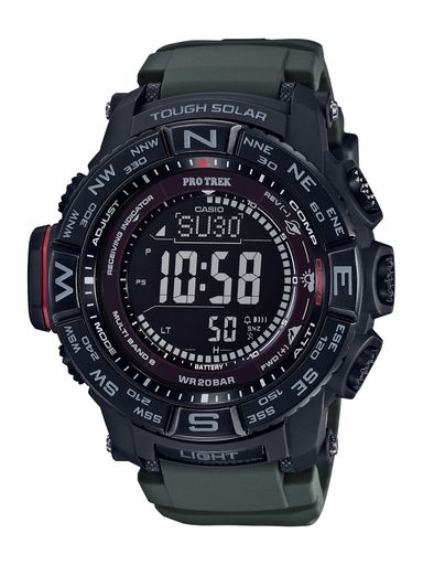 カシオメンズPROTREKタフソーラー電源とステンレススチールウォッチカラー:グリーン(モデル:PRW-3510Y-8CR) カシオメンズPROTREKタフソーラー電源とステンレススチールウォッチカラー:グリーン(モデル:PRW-3510Y-8CR)