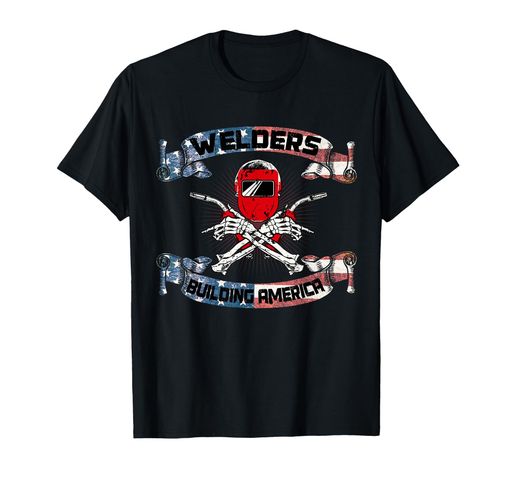 溶接機のギフト愛国的な溶接建物この国 USA Tシャツ