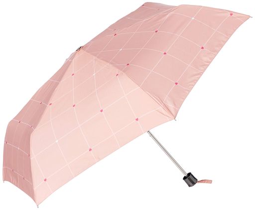 [ムーンバット]雨傘婦人折りたたみ傘ハート&チェック柄レディースペールオレンジ日本親骨の長さ:55cm全長(収納時):約26cm(開閉時):約57cm直径:約97cm手元の長さ:約3.5cm(-)