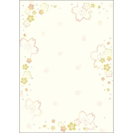 【入数】50枚 【サイズ】A4 【柄】金色桜 【仕様】OA対応 【材質】 特殊紙(120g/m2)