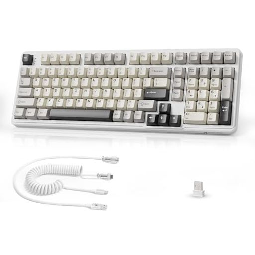 MAMBASNAKE x ATTACK SHARK X98PRO ゲーミングキーボード 98キー 3モード接続(Bluetooth/2.4G/有線)メカニカルキーボードワイヤレス ガスケット構造 5層消音設計 カスタムリニアブルーベリー軸 熱交換可能
