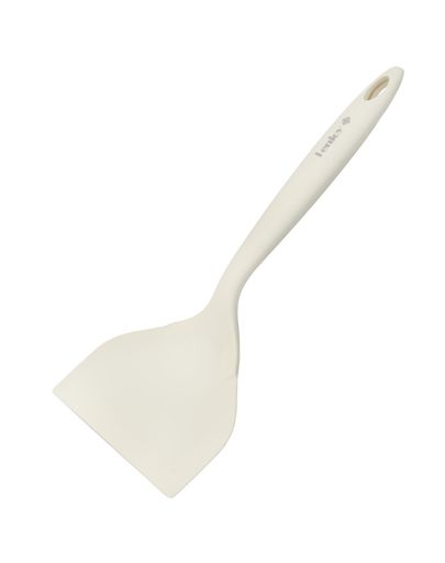 玉子焼きなどを崩さずにお皿に移せる幅広ターナーです。 製品サイズ:(約)全長25.5x幅11.8cm 製品重量:(約)80g 素材・材質:シリコンゴム 中芯/スチール 生産国:中国 食洗機対応 ワイド幅で、食材を受け止めやすく、返しやすい仕様です。 継ぎ目がないので衛生的にお使いいただけます。 フライパンや鍋を傷つけないシリコーン製です。 グリップは滑りにくくて持ちやすいです。 ナイロンの耐熱温度は180度に比べて、シリコンゴムの耐熱温度は200度以上になります。また ナイロンは食材によりニオイ移りや着色しやすく、シリコンはニオイ移りや着色する場合は 少ないです。 【ご注意】火や熱源のそばに置かないでください。●繰り返し端部を強い力で曲げないでください。折れの原因となります。
