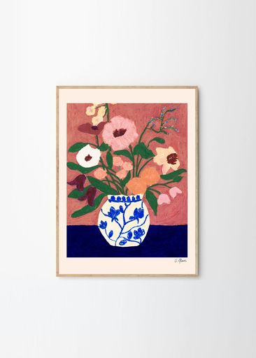THEPOSTERCLUBポスタークラブFlowersonBlueTable30x40cmCarlaLlanos