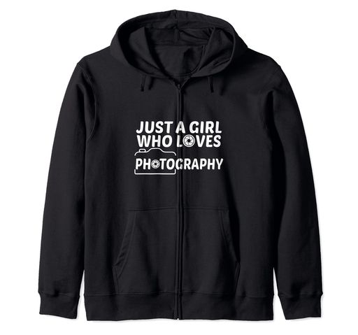 写真カメラプロの写真家を愛するただの女の子ジップパーカー