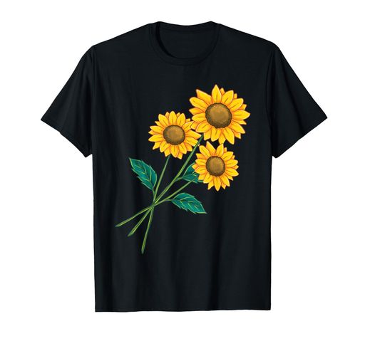 ひまわりの花束 春のフローラルガーデン 黄色の花 Tシャツ