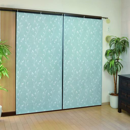 Rakuten - ヴイクトリー夏の熱気・冬の冷気対策日本製アルミ断熱・遮光シート2枚組リーフ柄グリーン