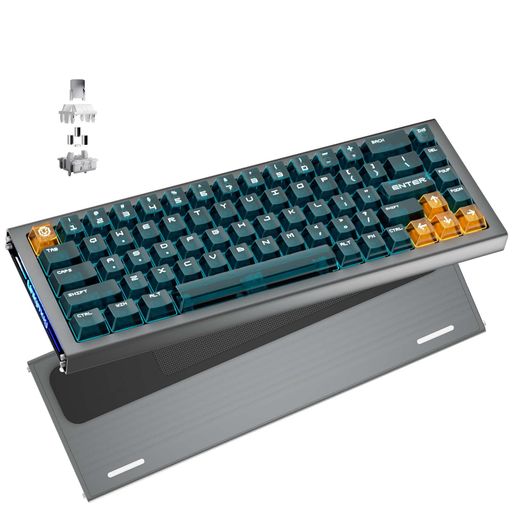 UNIQMAG ゲーミングキーボード マグレブ TMR 磁気浮上スイッチ バネなし PBTキーキャップ 68キー ラピッドトリガー 有線 0.001〜3.5mmアクチュエーションポイント調整 CNCアルミ 8Kポーリングレー…