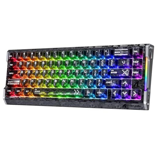 ATTACK SHARK R68HE ラピットトリガー ゲーミングキーボード カーボンコンポジット ポーリングレート8000Hz対応 RT0.005mm RGB 有線USB HUANO磁気スイッチ 0.08msディレイ ゲーミングキーボード
